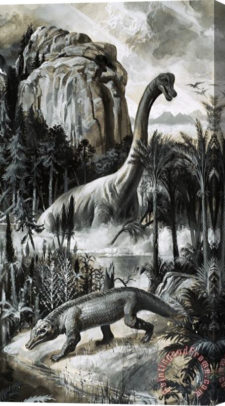 Roger Payne Dinosaurs Stretched Canvas Print / Canvas Art