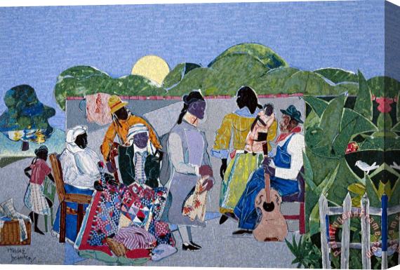 Romare Howard Bearden Quilting Time Stretched Canvas Print / Canvas Art