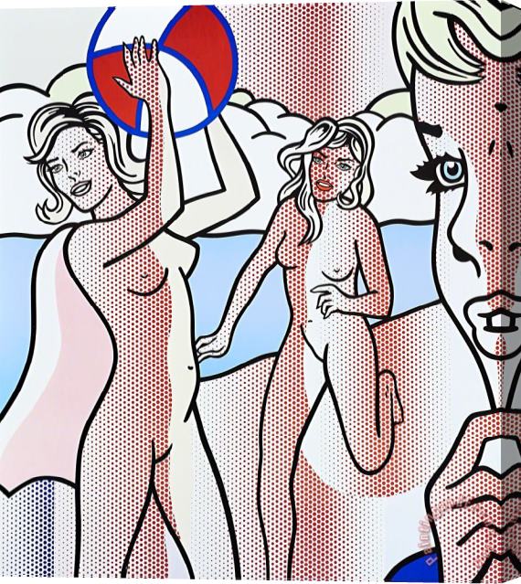 Roy Lichtenstein Drowning Girl, Nudes with Beachball, 2013 Stretched Canvas Painting / Canvas Art