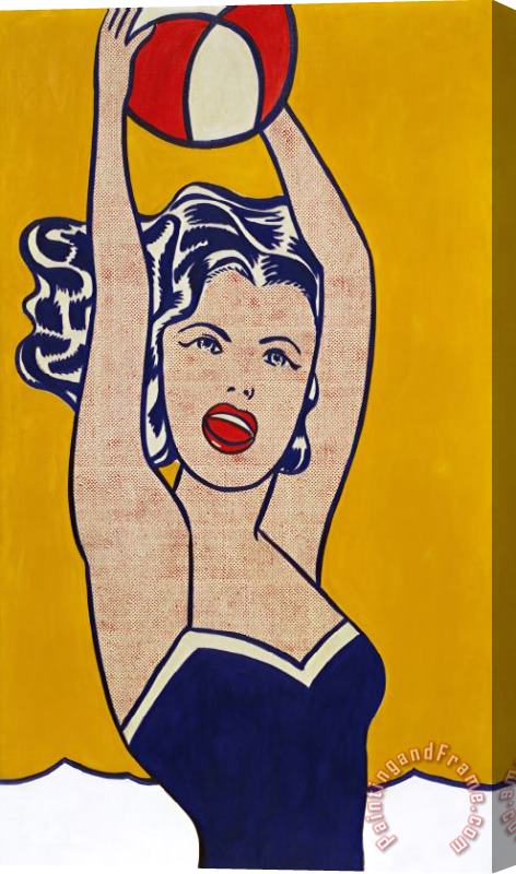 Roy Lichtenstein Girl with Ball Stretched Canvas Painting / Canvas Art