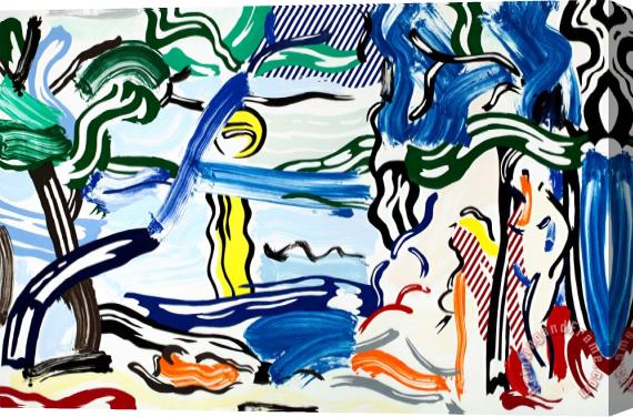 Roy Lichtenstein Moonscape (from The Landscapes Series), 1985 Stretched Canvas Painting / Canvas Art