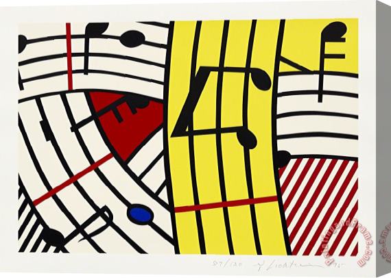 Roy Lichtenstein Musical Notes (composition Iv), 1995 Stretched Canvas Painting / Canvas Art