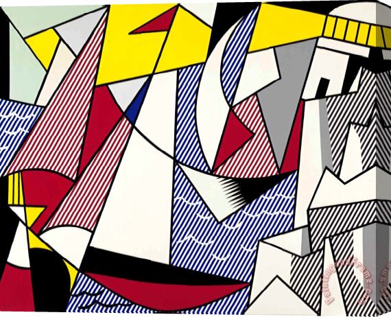 Roy Lichtenstein Sailboats, 1973 Stretched Canvas Print / Canvas Art
