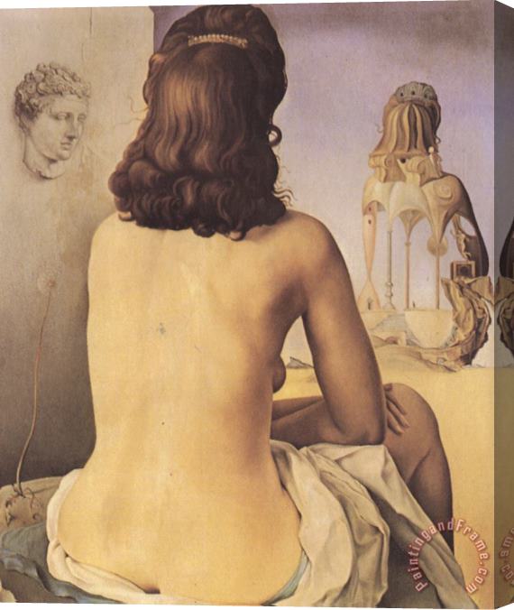 Salvador Dali My Wife Nude Contemplating Her Own Flesh Becoming Stairs Three Vertebrae of a Column Sky And Stretched Canvas Painting / Canvas Art