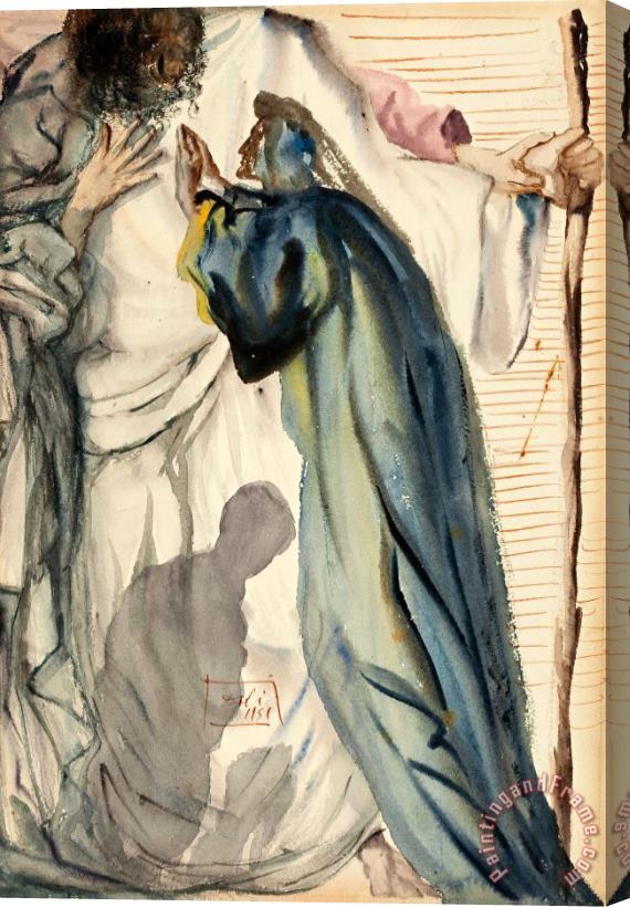 Salvador Dali Un Esprit Interroge Dante From La Divine Comedie, Le Stretched Canvas Print / Canvas Art