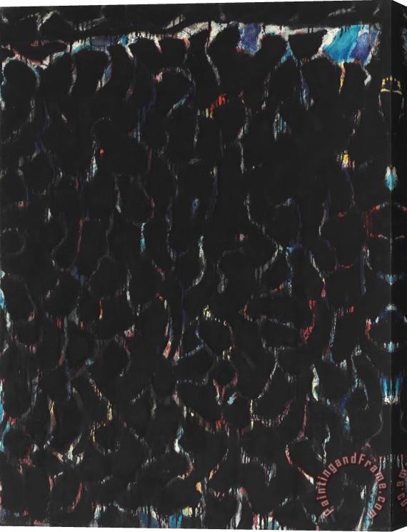 Sam Francis Black And Red, 1954 Stretched Canvas Painting / Canvas Art