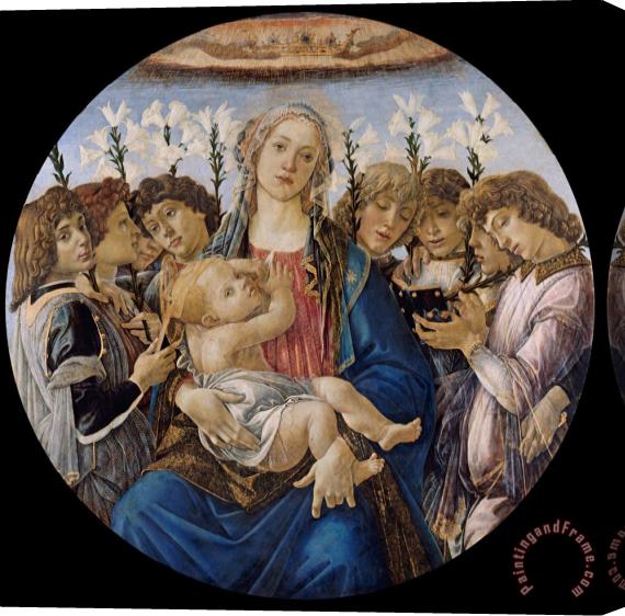 Sandro Botticelli Mary with The Child And Singing Angels Stretched Canvas Painting / Canvas Art