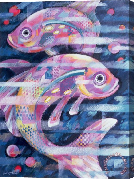 Sarah Porter Fishstream Stretched Canvas Painting / Canvas Art