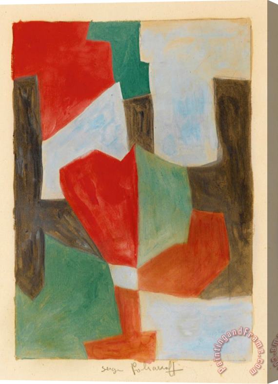 Serge Poliakoff Composition Abstraite Stretched Canvas Print / Canvas Art