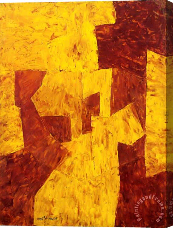 Serge Poliakoff Orange Et Ocre Stretched Canvas Print / Canvas Art