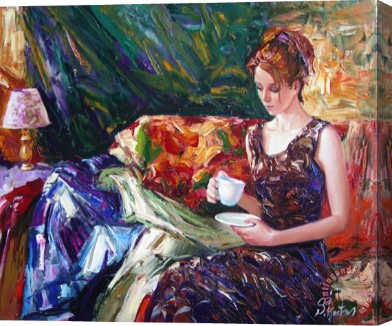 Sergey Ignatenko Evening coffee Stretched Canvas Painting / Canvas Art