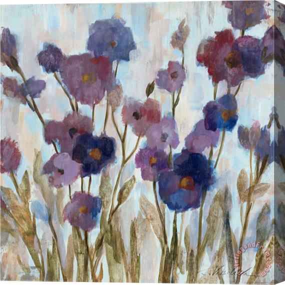 Silvia Vassileva Abstracted Florals in Purple Stretched Canvas Print / Canvas Art