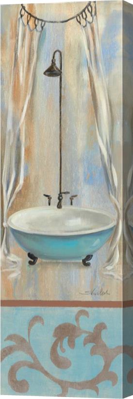 Silvia Vassileva French Bathroom in Blue I Stretched Canvas Print / Canvas Art