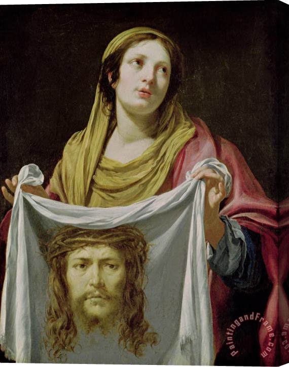 Simon Vouet St. Veronica Holding the Holy Shroud Stretched Canvas Painting / Canvas Art