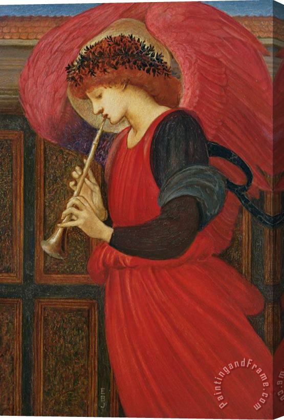 Sir Edward Burne-Jones An Angel Playing a Flageolet Stretched Canvas Painting / Canvas Art