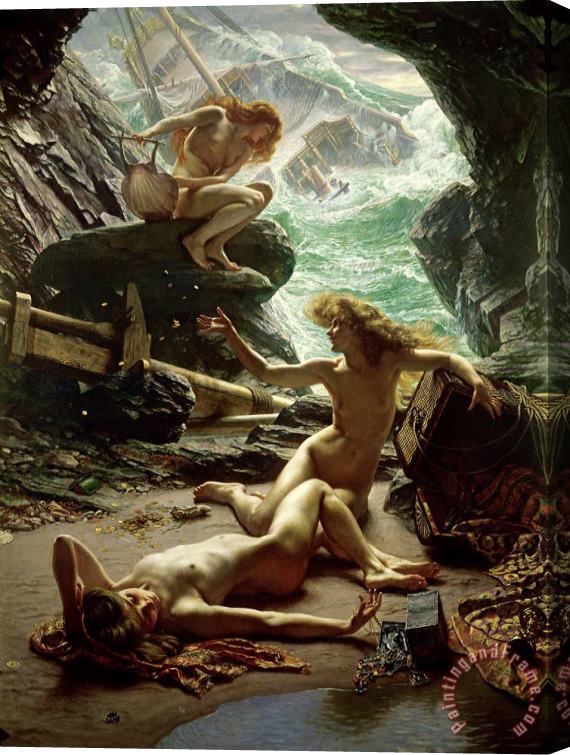 Sir Edward John Poynter The Cave of the Storm Nymphs Stretched Canvas Painting / Canvas Art