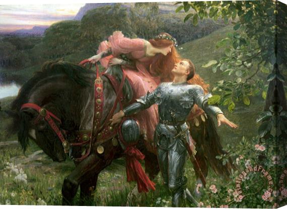 Sir Frank Dicksee La Belle Dame Sans Merci Stretched Canvas Painting / Canvas Art