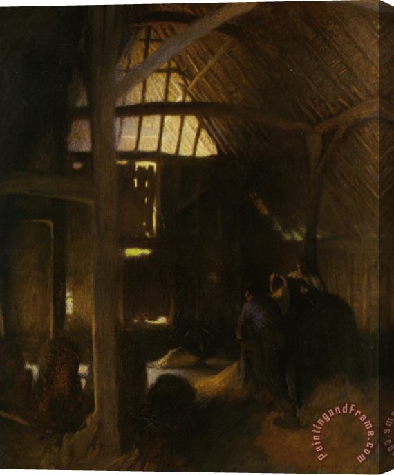 Sir George Clausen The Dark Barn Stretched Canvas Print / Canvas Art