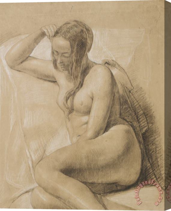 Sir John Everett Millais Seated Female Nude Stretched Canvas Print / Canvas Art