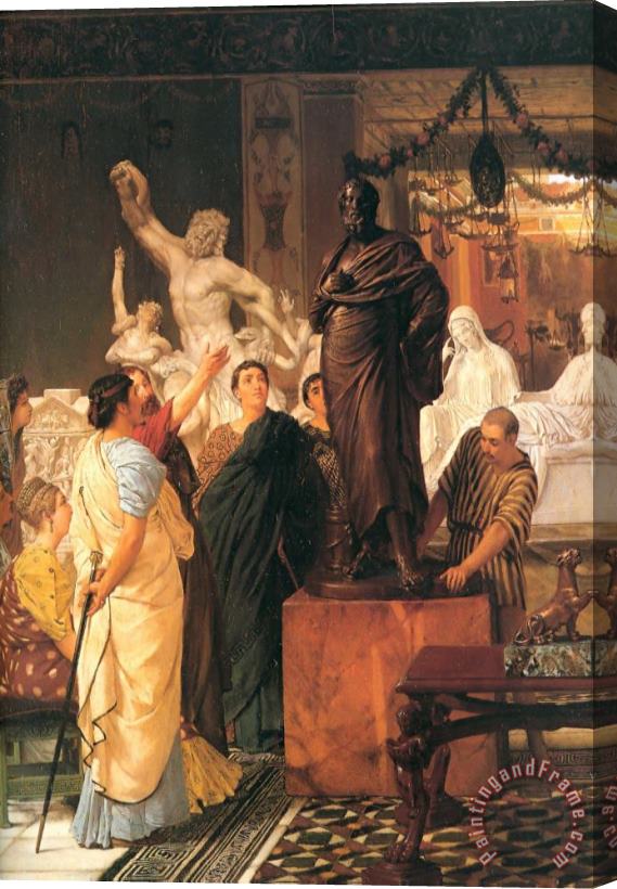 Sir Lawrence Alma-Tadema A Sculpture Gallery Stretched Canvas Print / Canvas Art
