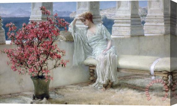 Sir Lawrence Alma-Tadema Her eyes are with her thoughts and they are far away Stretched Canvas Print / Canvas Art