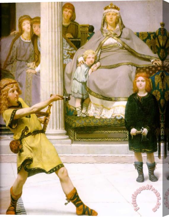 Sir Lawrence Alma-Tadema The Education of The Children of Clovis Detail Stretched Canvas Painting / Canvas Art