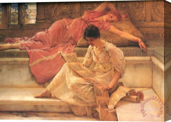 Sir Lawrence Alma-Tadema The Favourite Poet Stretched Canvas Print / Canvas Art