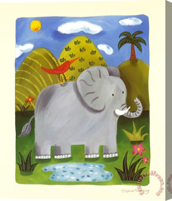 Sophie Harding Nellie The Elephant Stretched Canvas Painting / Canvas Art