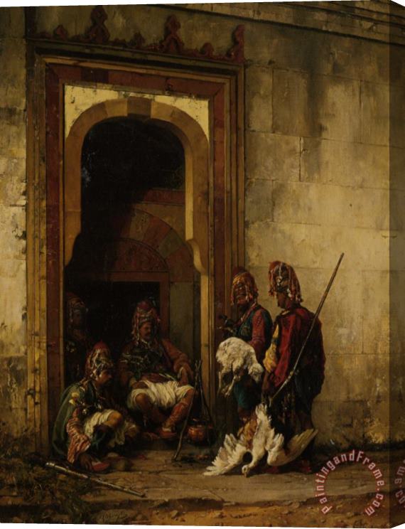 Stanislaus Von Chlebowski Bazouks in a Doorway Stretched Canvas Painting / Canvas Art