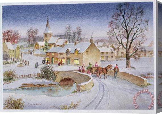 Stanley Cooke Christmas Eve In The Village Stretched Canvas Painting / Canvas Art