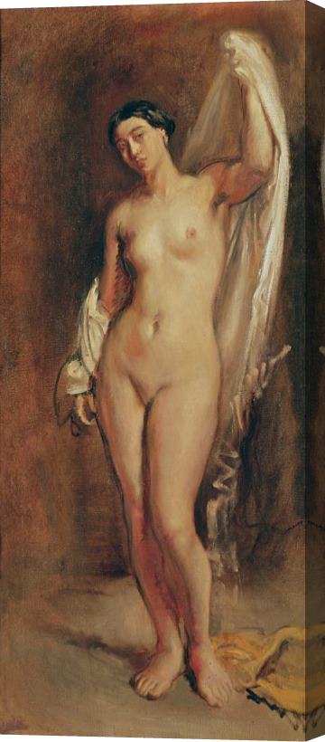 Theodore Chasseriau Standing Female Nude Stretched Canvas Print / Canvas Art