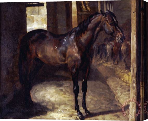 Theodore Gericault Anglo Arabian Stallion in The Imperial Stables at Versailles Stretched Canvas Print / Canvas Art