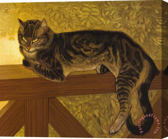 Theophile Alexandre Steinlen Summer: Cat on a Balustrade Stretched Canvas Print / Canvas Art