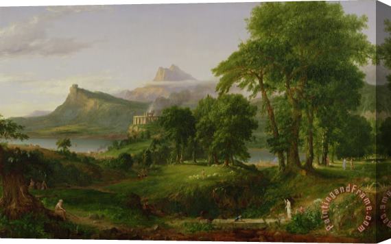 Thomas Cole The Course Of Empire The Arcadian Or Pastoral State Stretched Canvas Painting / Canvas Art