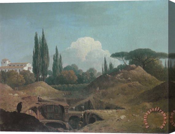 Thomas Jones An Excavation of an Antique Building in a Cava in The Villa Negroni, Rome Stretched Canvas Print / Canvas Art