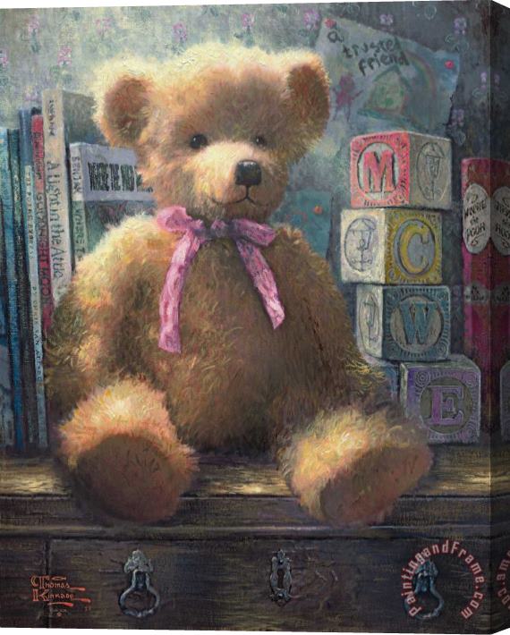 Thomas Kinkade A Trusted Friend - Rose Bud Stretched Canvas Painting / Canvas Art