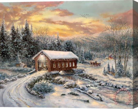 Thomas Kinkade A Winter's Calm, 2011 Stretched Canvas Print / Canvas Art