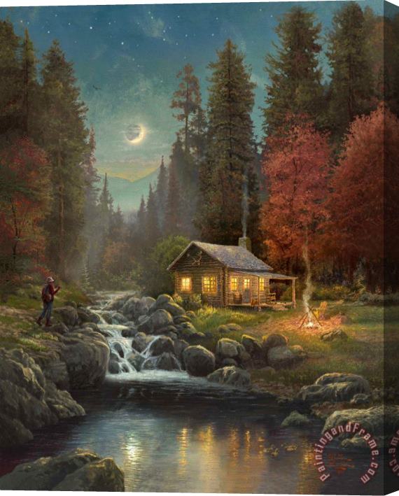 Thomas Kinkade Away From It All Stretched Canvas Print / Canvas Art