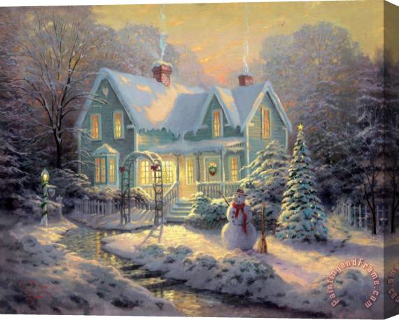 Thomas Kinkade Blessings of Christmas Stretched Canvas Painting / Canvas Art