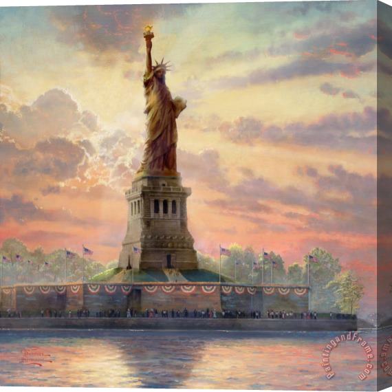 Thomas Kinkade Dedicated to Liberty Stretched Canvas Print / Canvas Art