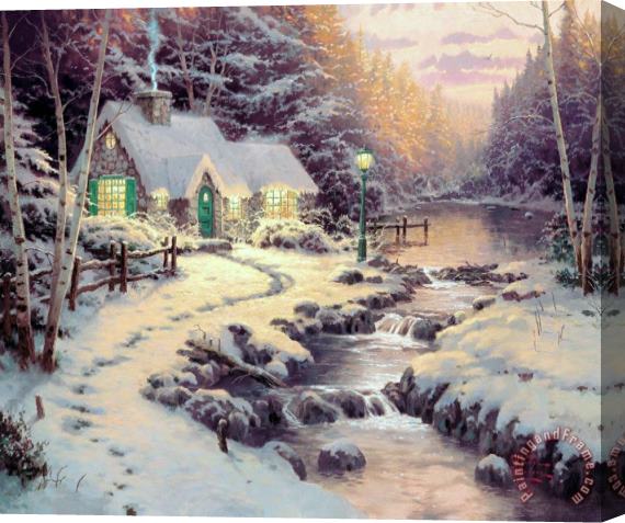 Thomas Kinkade Evening Glow Stretched Canvas Painting / Canvas Art