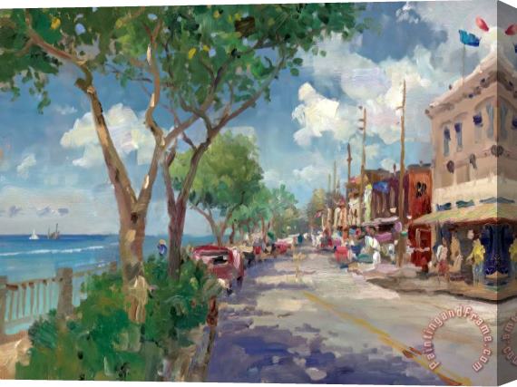 Thomas Kinkade Front Street, Lahaina Stretched Canvas Painting / Canvas Art