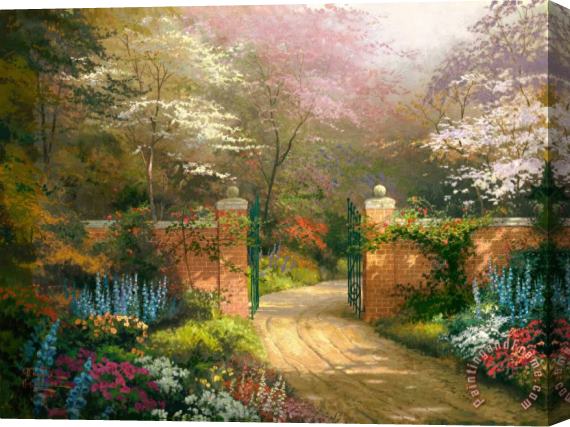 Thomas Kinkade Gate of New Beginnings Stretched Canvas Print / Canvas Art