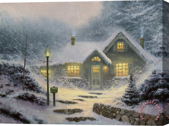 Thomas Kinkade Home for The Evening Stretched Canvas Print / Canvas Art