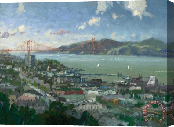 Thomas Kinkade San Francisco, View From Coit Tower Stretched Canvas Painting / Canvas Art