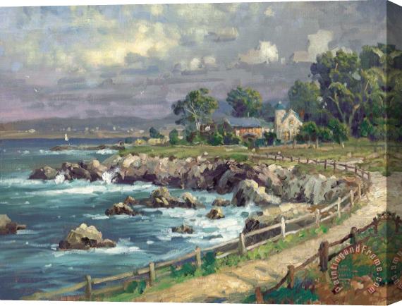 Thomas Kinkade Seaside Village Stretched Canvas Print / Canvas Art