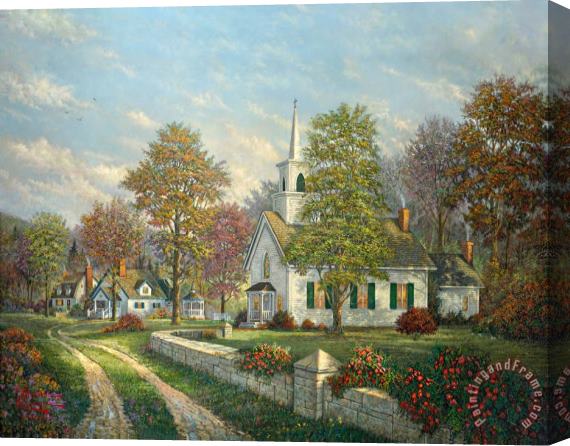 Thomas Kinkade Serenity Chapel Stretched Canvas Print / Canvas Art