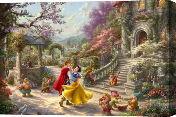 Thomas Kinkade Snowwhite Dancing in The Sunlight Stretched Canvas Painting / Canvas Art