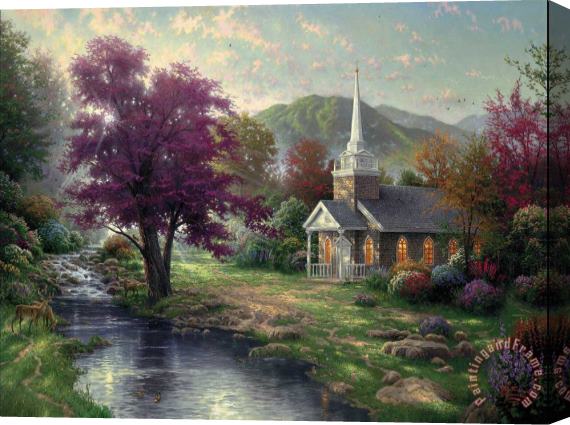 Thomas Kinkade Streams of Living Water Stretched Canvas Painting / Canvas Art