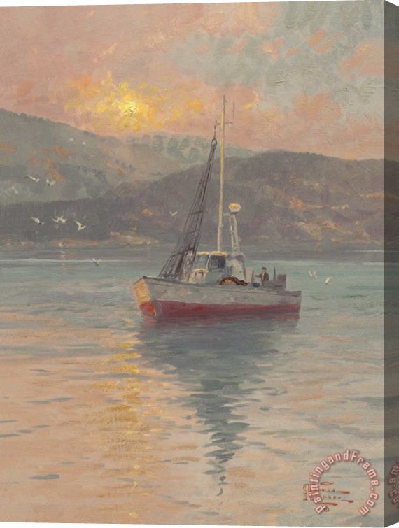 Thomas Kinkade Sunrise, Sea of Galilee Stretched Canvas Painting / Canvas Art